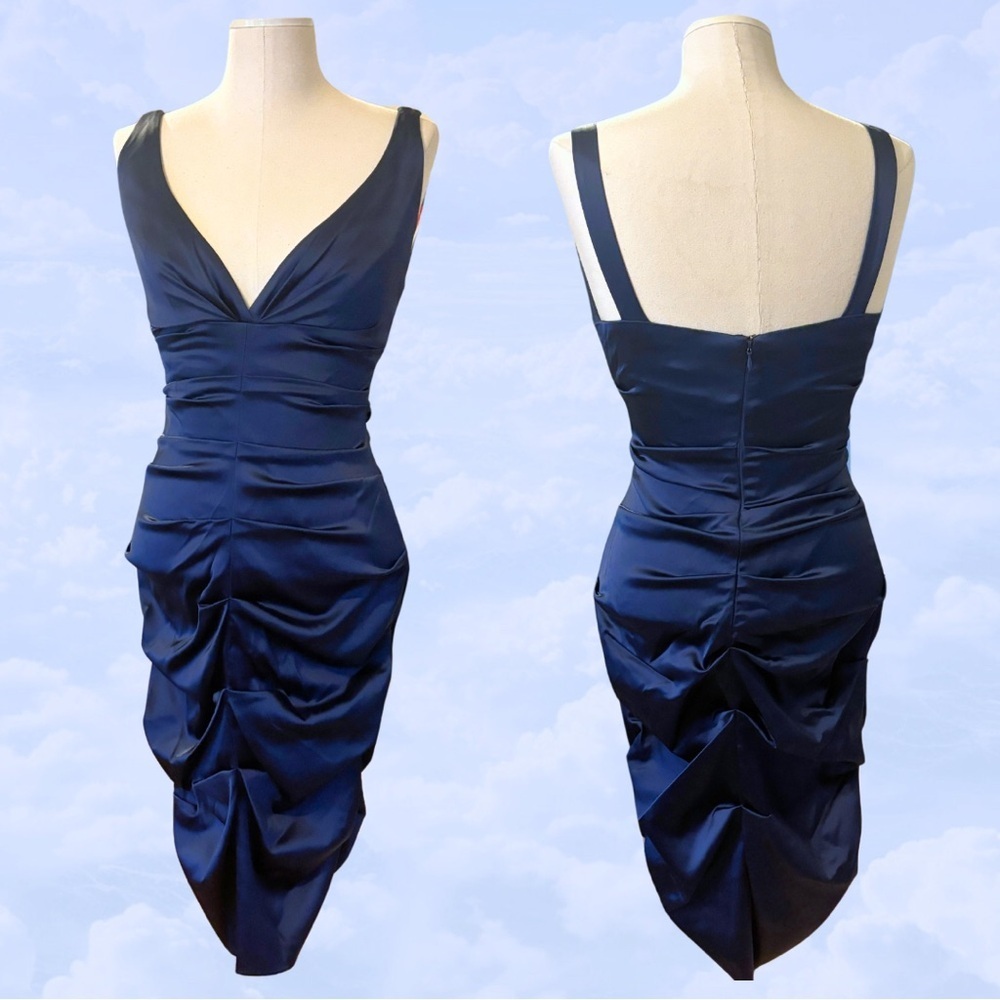 XSCAPE Sale! Ruched Bodycon Minidress sapphire blue size 6 Homecoming Formal